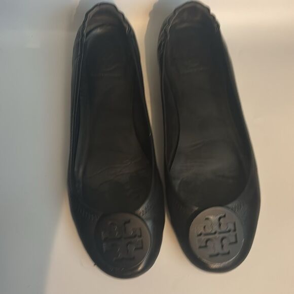 TORY BURCH MINNIE TRAVEL BALLET FLAT in perfect black Size 8 - Picture 6 of 12